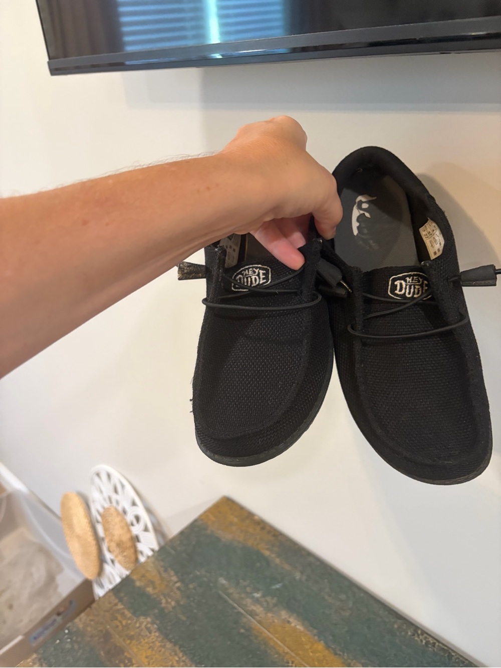Hey Dude Men's Black Slip-On Casual Loafers